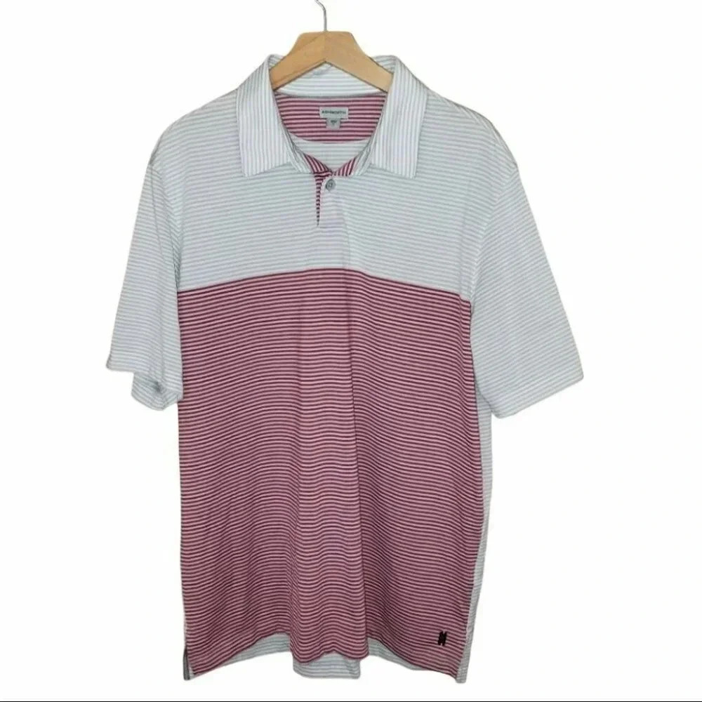 Ashworth Golf L red/white striped‎ Polo